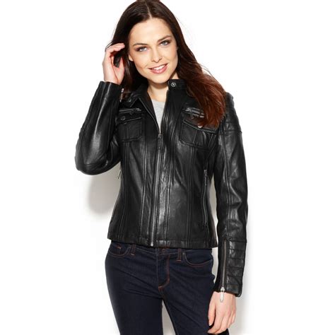 michael kors women's black bomber jacket|mk long jacket.